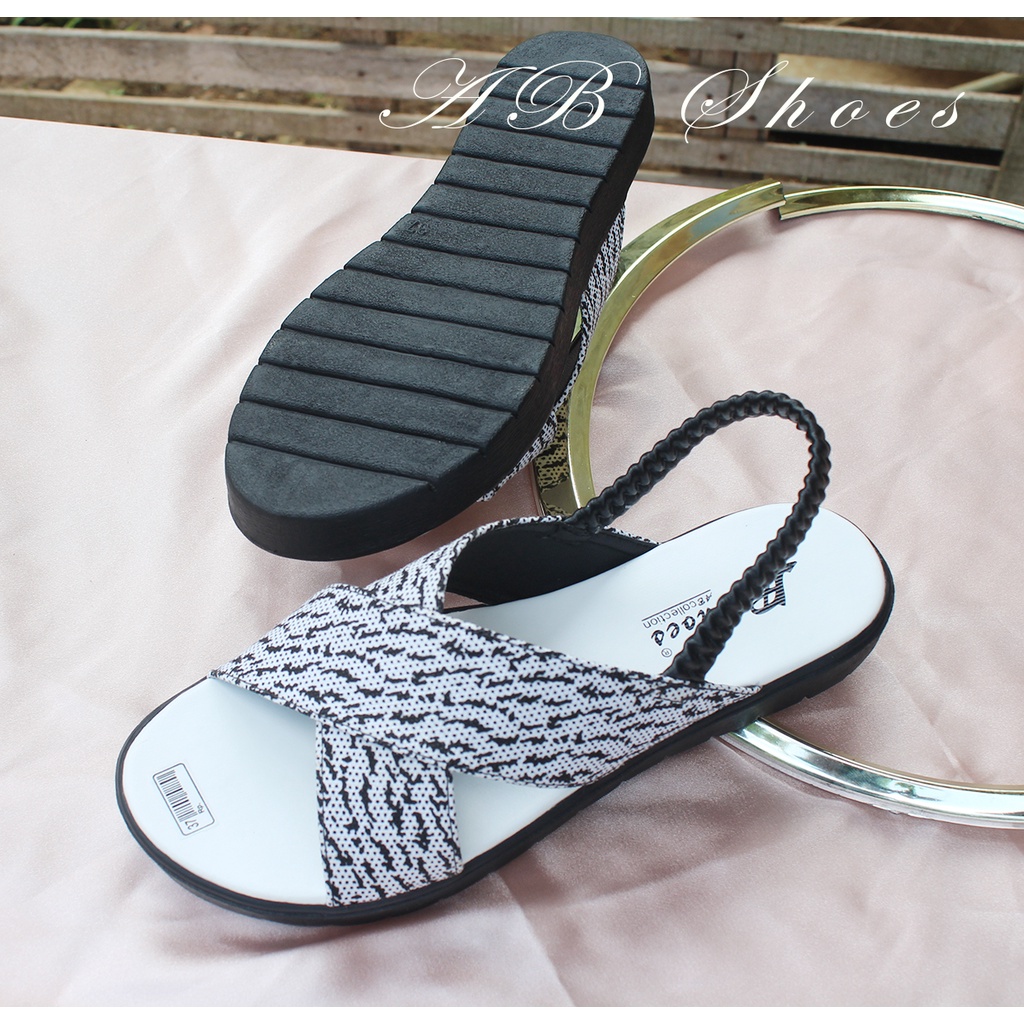 Promo Sandal Flat Wanita Silang Tali Karet Elastis Sandal Flip Flop Wanita Termurah Sandal Wanita Terbaru Nyaman Original