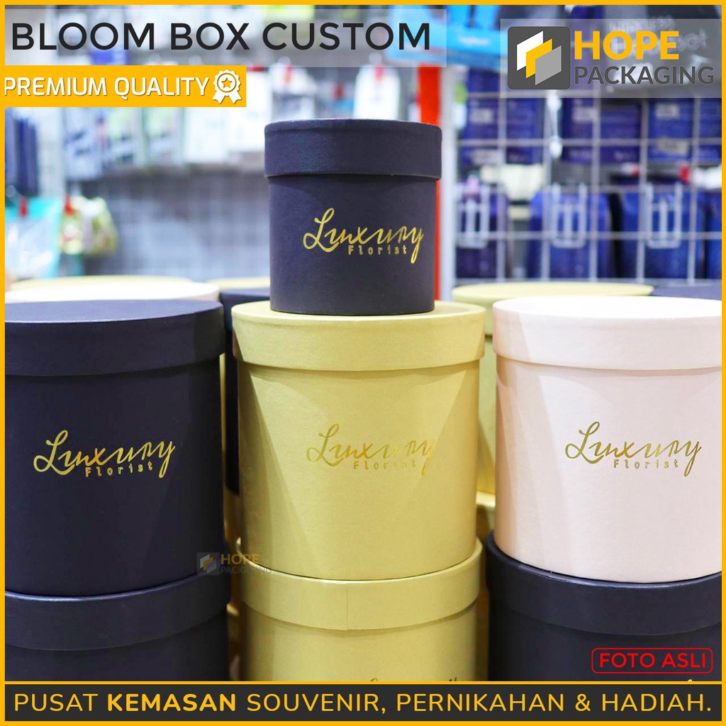 Bloom Box Custom Logo box Hampers / souvenir / box flourish bunga