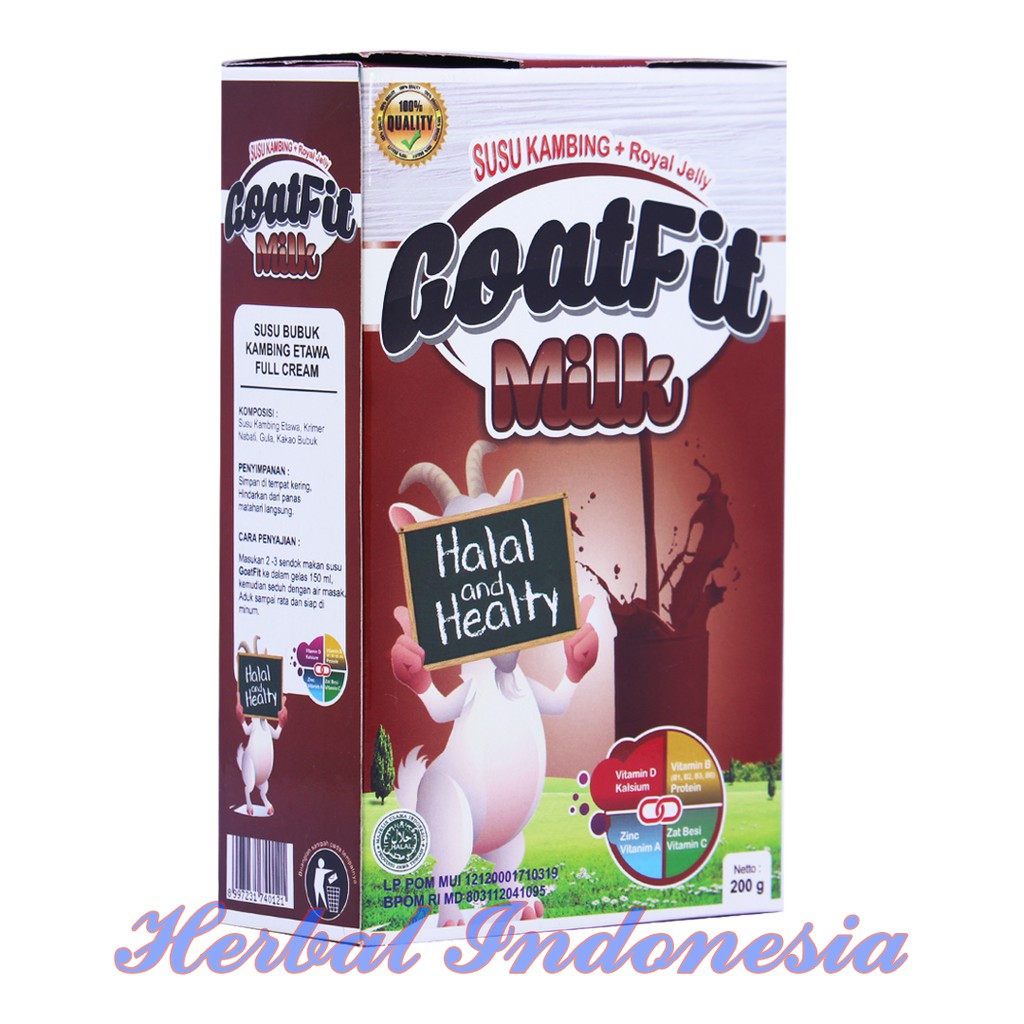 GOATFIT MILK COKLAT susu Kambing ettawa plus Royal jelly Goat Fit 200 Gram