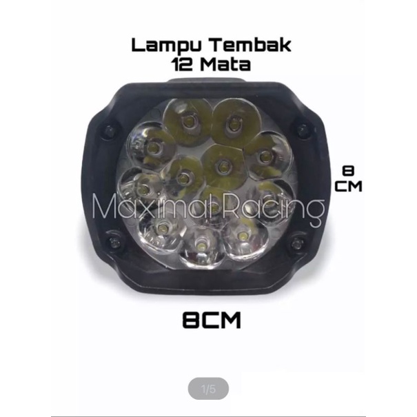 Lampu Tembak Spion Motor 12Mata 12Wat Waterproof / Lampu sorot Motor / Lampu tembak motor Super terang