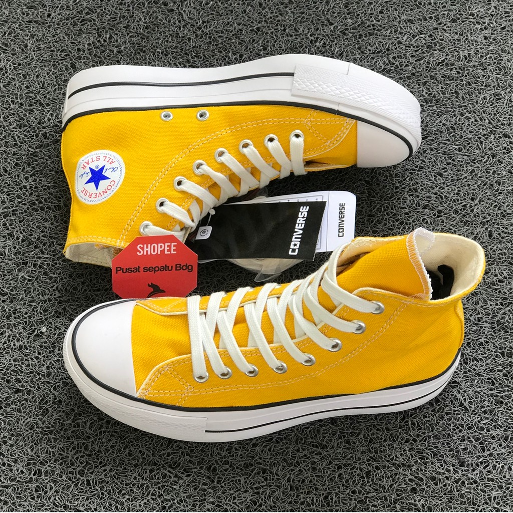 Sepatu Converse Hak Tinggi Platform Yellow Sun Flower