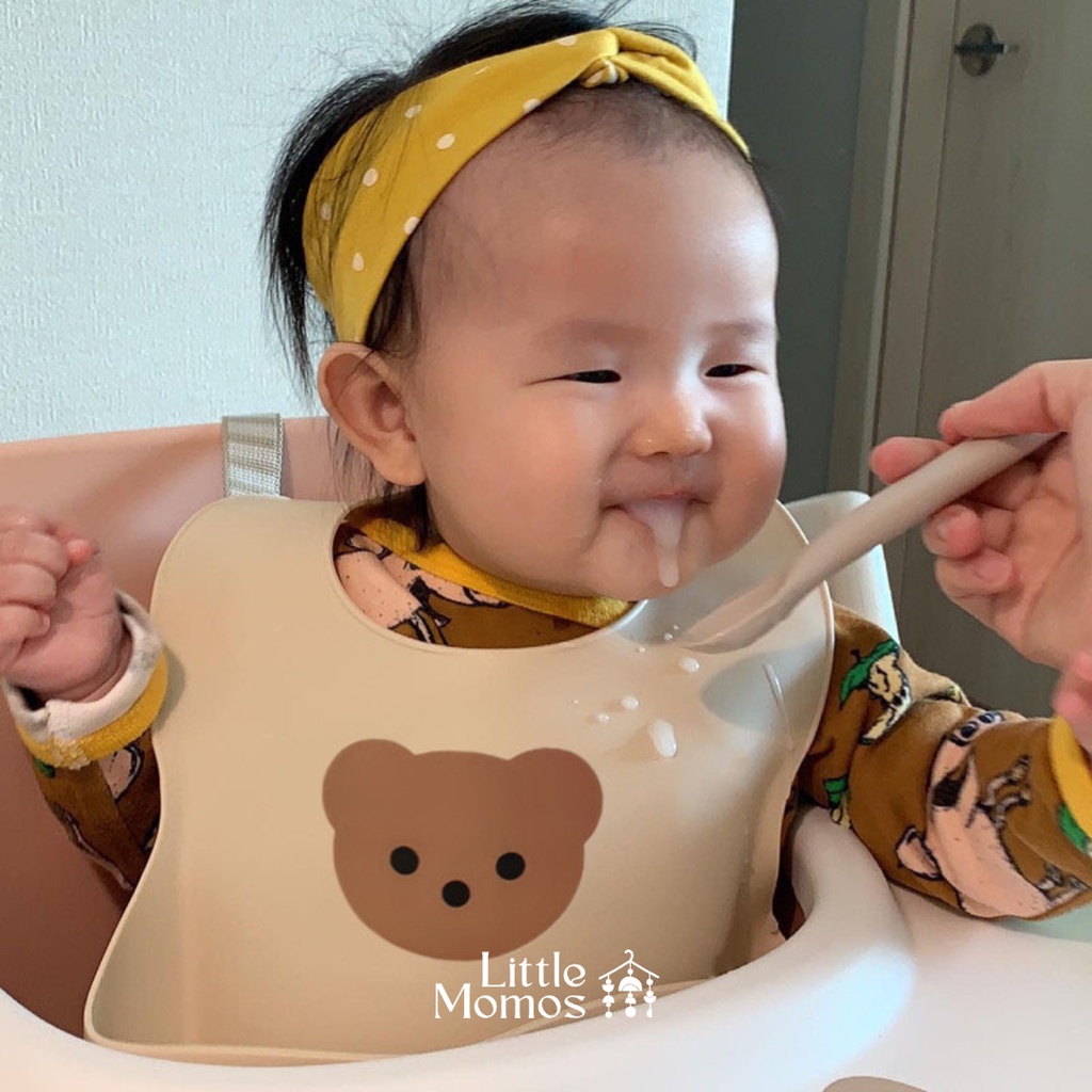 Little Momos Premium Bear Silicone Baby Bib