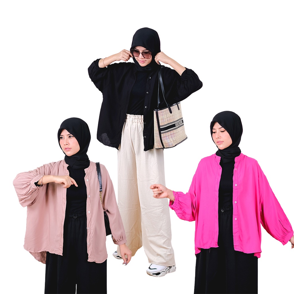 Calani Oversize Batwing Rayon Diamond Shirt | Atasan Wanita Terbaru