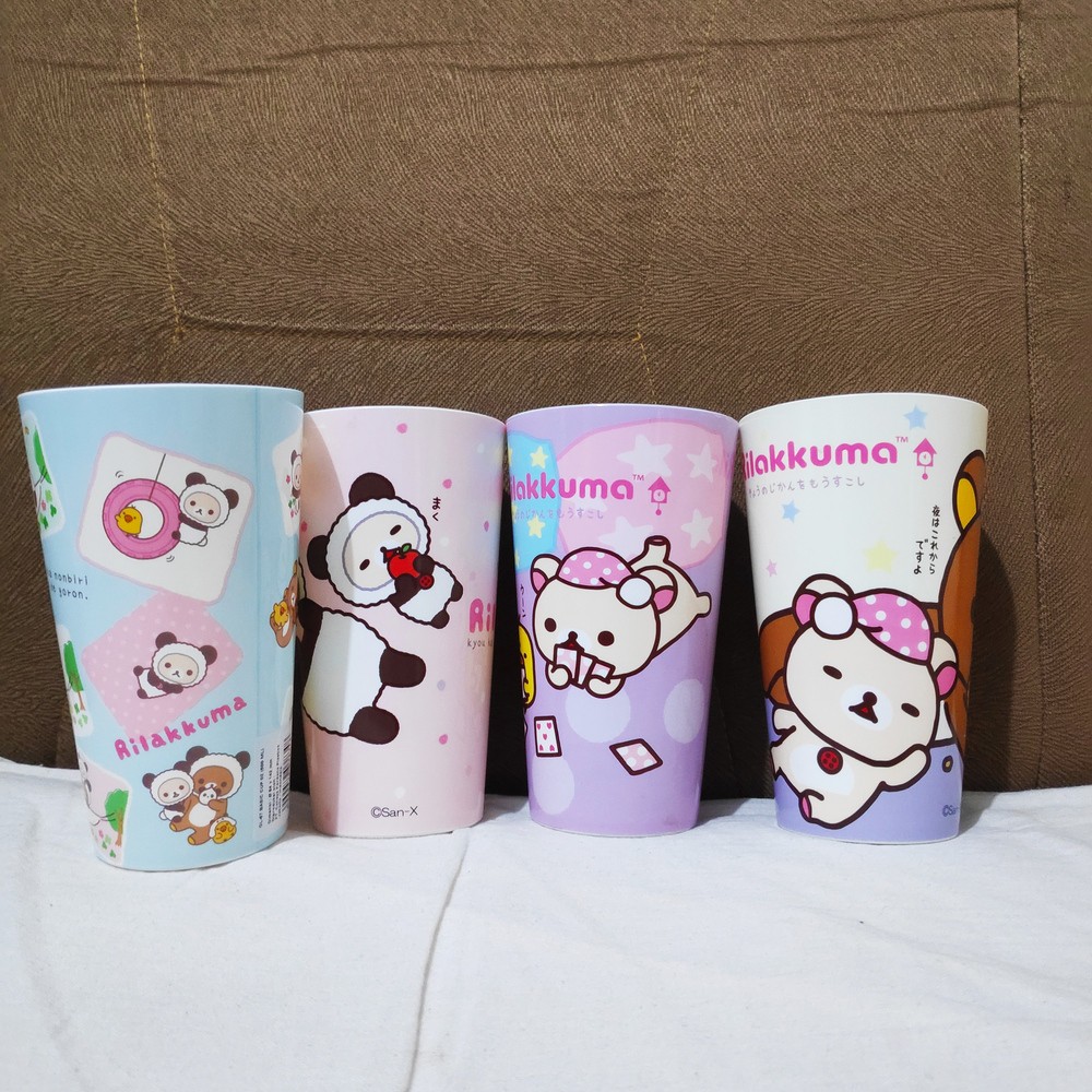 Gelas minum anak plastik lucu imut rilakuma, gelas 500 ml plastic BPA Free, Awet dan tahan lama