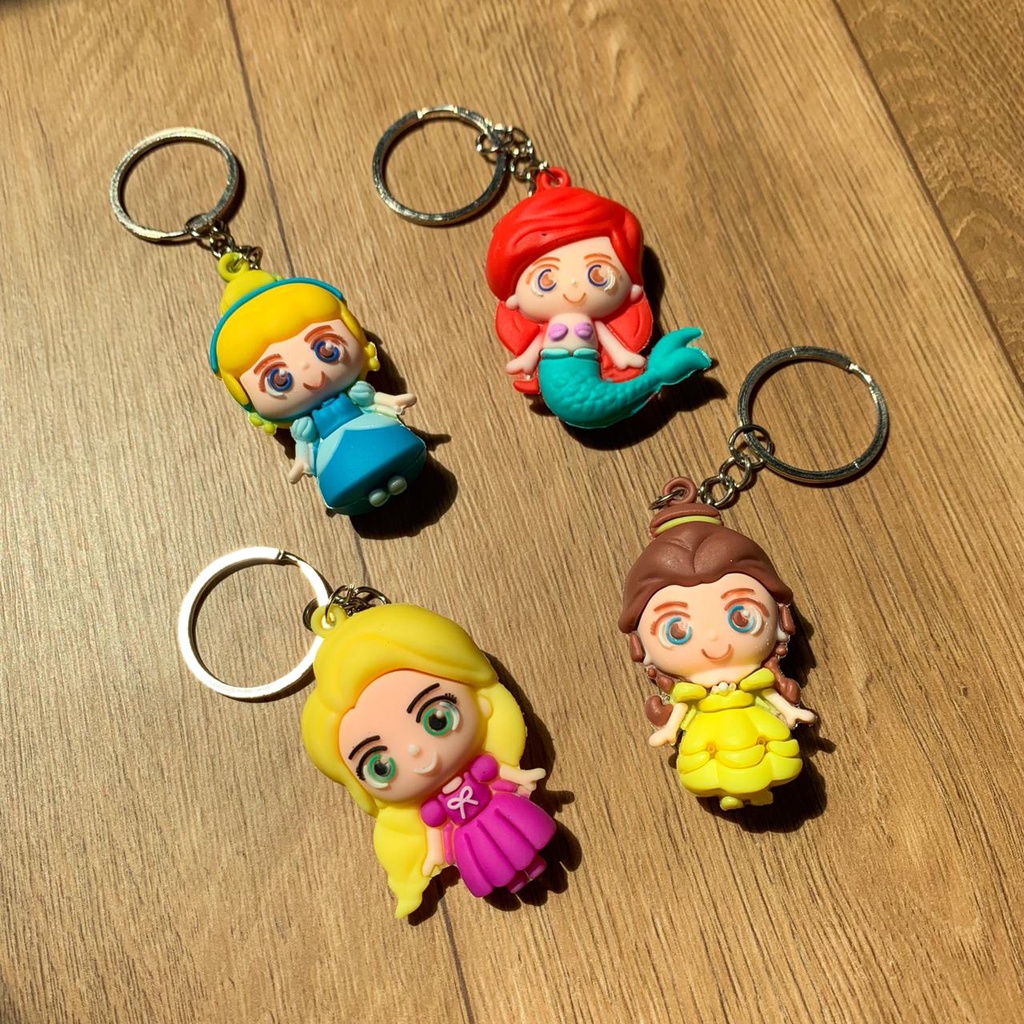 GANTUNGAN KUNCI DISNEY PRINCESS CINDERRELA RAPUNZEL BELLE ARIEL IMPORT TERMURAH SOUVENIR LUCU UNIK