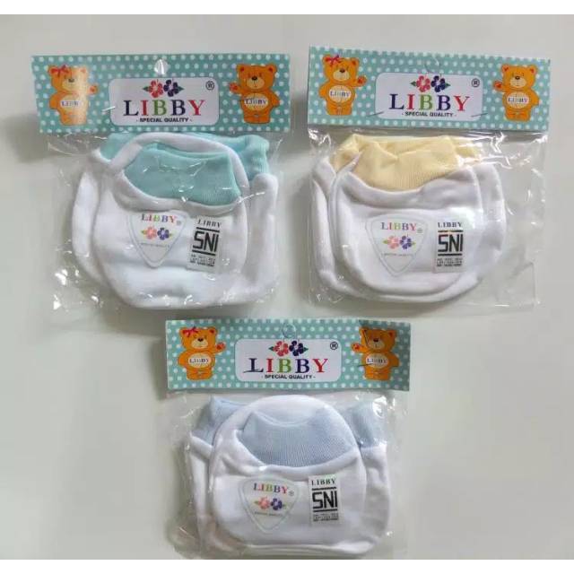 Sarung Tangan Kaki NB Karet Polos Warna Libby / Sarung Tangan Kaki Bayi Polos Warna/Putih / STK Bayi