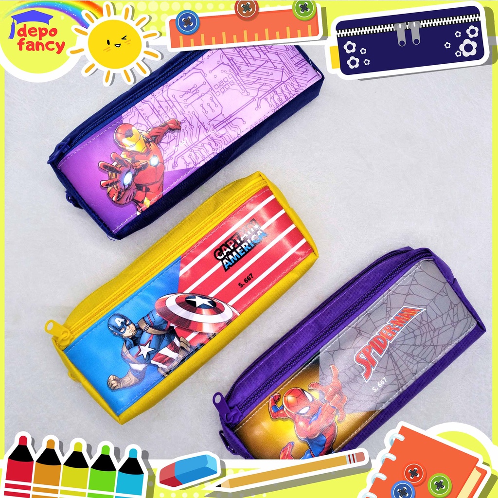 

Kotak Pensil 2 Resleting Heroes S667 / Tepak Pensil / Tempat Pensil / Box Pen / Boks Pensil / Pencil Case