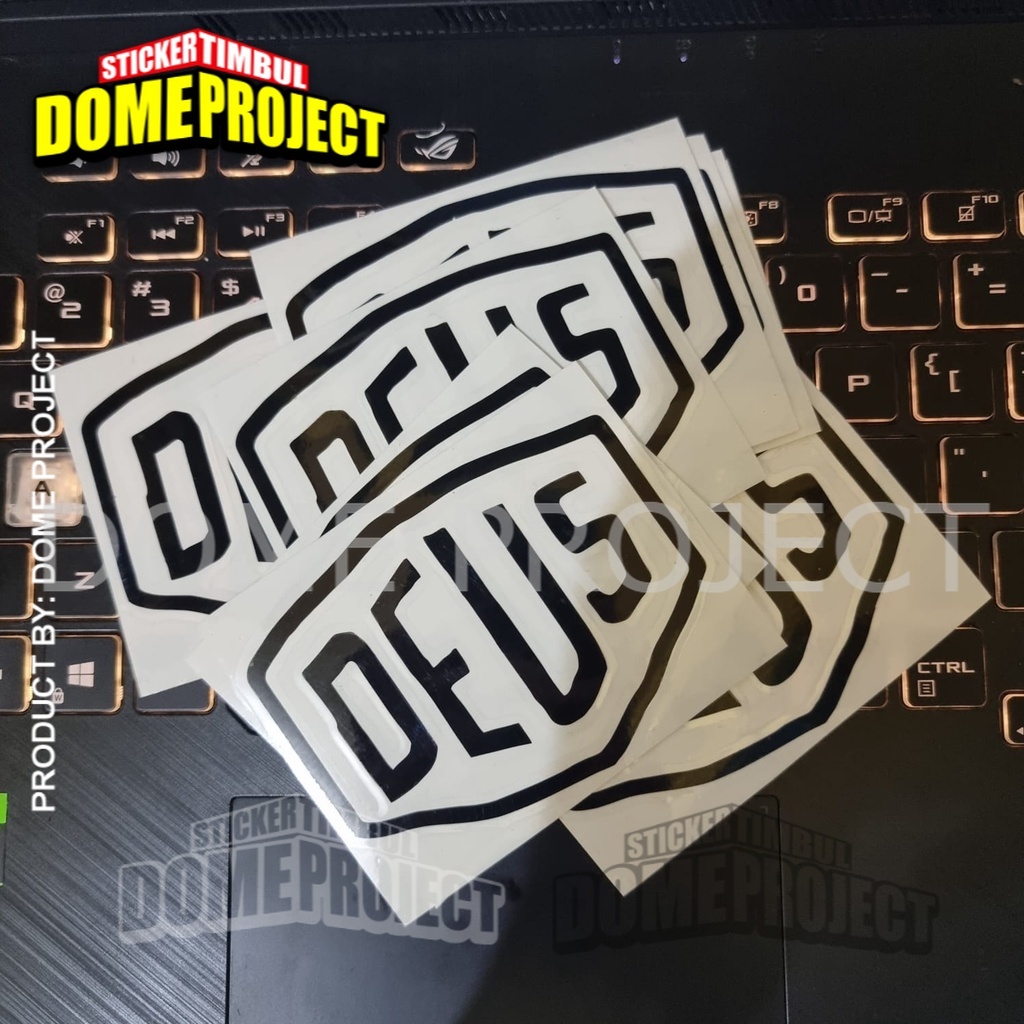 STIKER CUTTING MOTOR HELM KACA MOBIL LOGO DEUS STICKER DECAL AESTHETIC KEREN