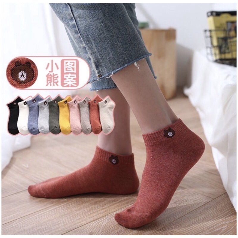 [GROSIR / PROMO!!!] Kaos Kaki Fashion Unisex Murah - Motif Beruang Cute Ala Korea Wanita Pria Murah