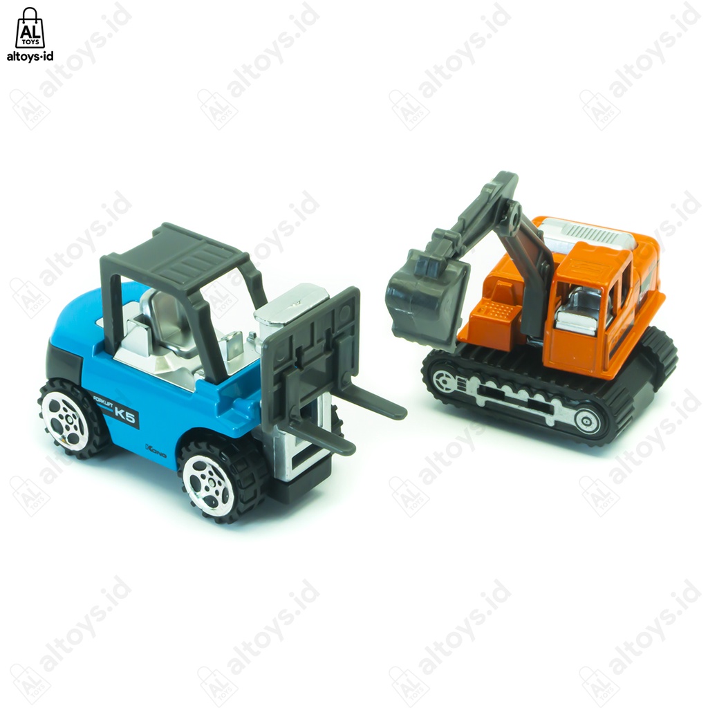 Diecast Konstruksi Metal Alloy Set 1:64 Mixer / Buldozer / Excavator / Truck / Slinder / Forclip