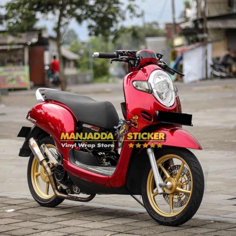 skotlet motor metalik merah candy kualitas premium bahan tebal lentur mudah dipasang