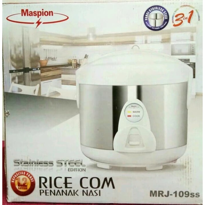 Rice Cooker / Magic Com Maspion MRJ-109SS 1,2 Liter Silver