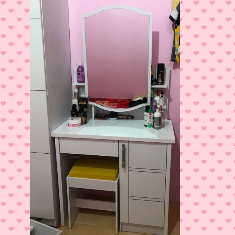 MEJA RIAS PUTIH / MEJA RIAS SLIDING [BELUM TERMASUK LAMPU]