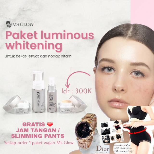 Ms glow free gift paket wajah Dapat HADIAH JAM DIOR SILIMMING PANTS MUNAFIE
