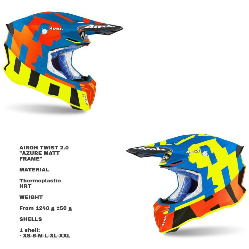 HELM AIROH TWIST 2.0 AZURE MATT FRAME 2021