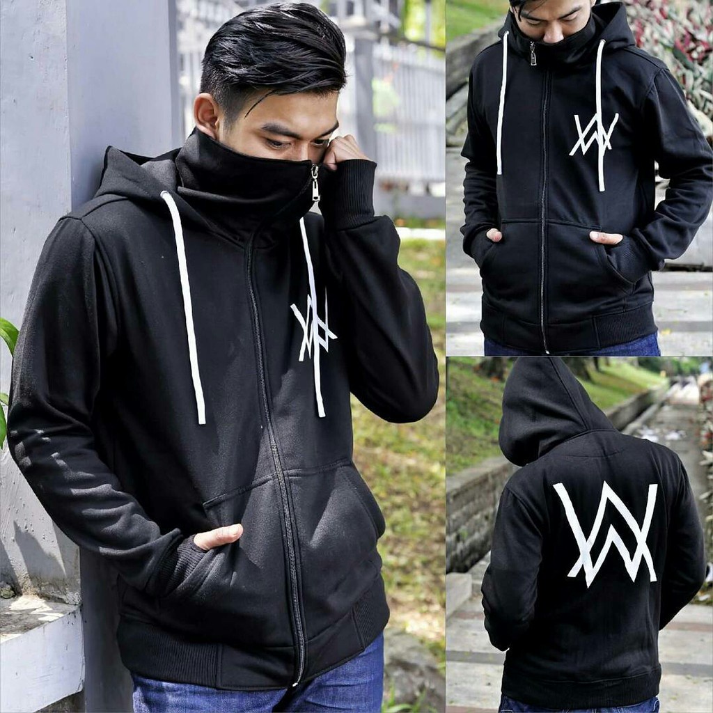 Jaket AW ninja alan walker keren pria &amp; wanita - Black - Hitam /jaket zipper AW ninja alan walker terbaru