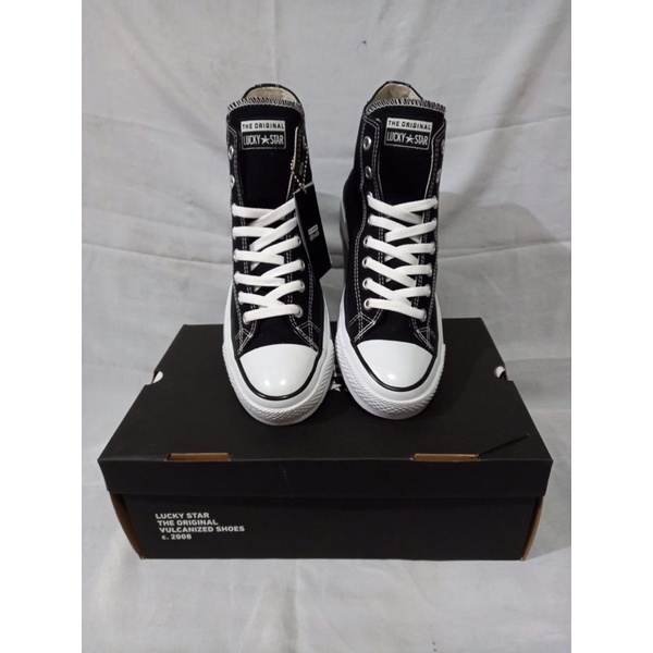 Sepatu sekolah LUCKY STAR ORIGINAL AF1 HITAM PUTIH