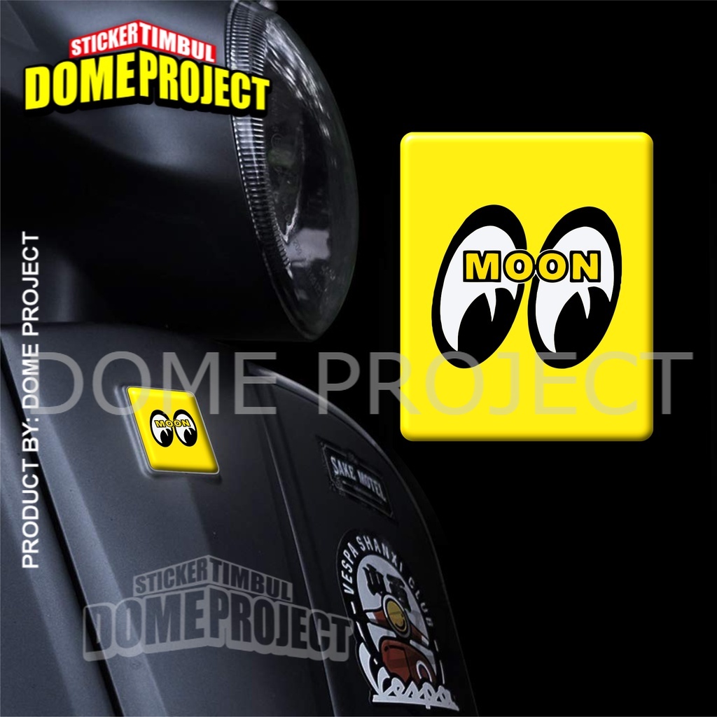 MOONEYES KUNING KOTAK EMBLEM DASI VESPA PIAGGIO STIKER LENTUR STIKER BODY MOTOR AKSESORIES VESPA