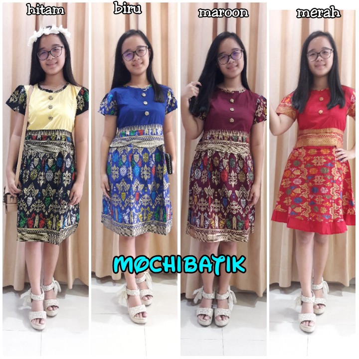 Dress Terusan Batik Anak Tanggung 9-12th Santika Prodo