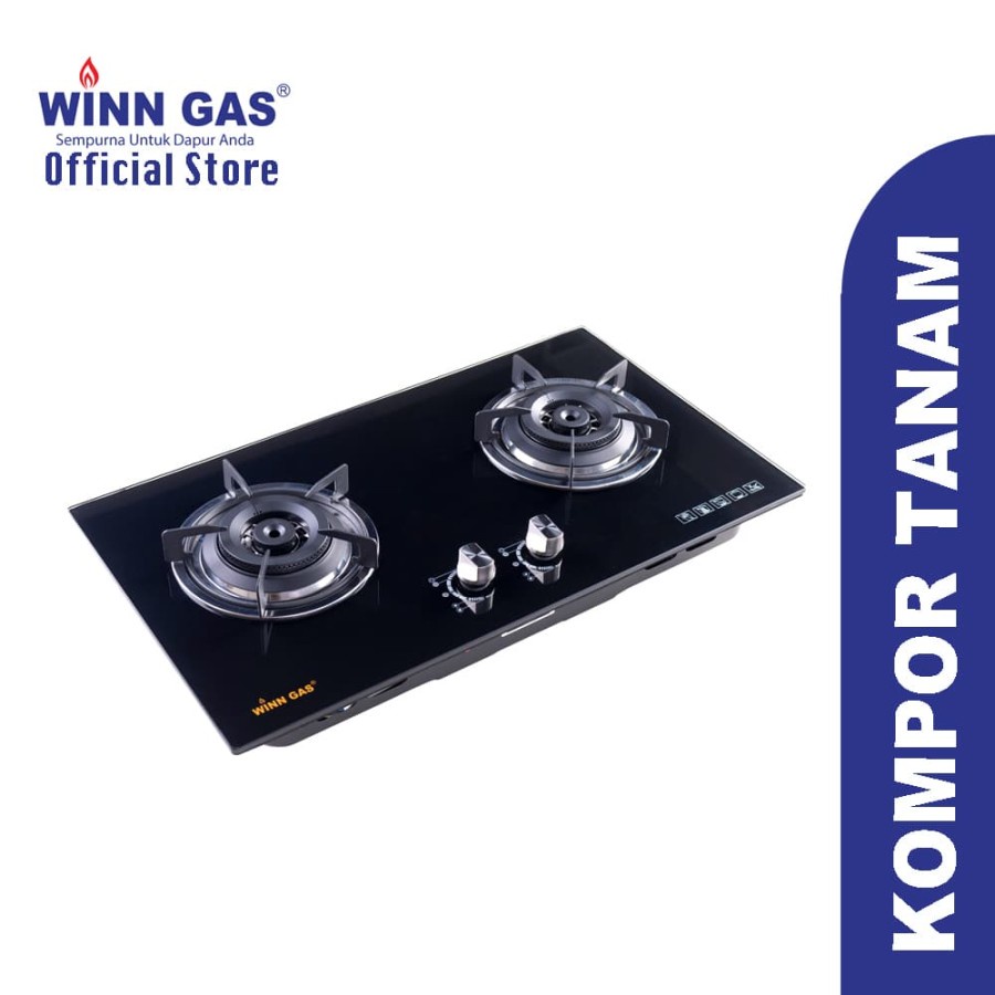 Winn Gas Kompor Gas Kaca Tanam W-777 Kompor Tanam 2 Tungku Winn Gas W777