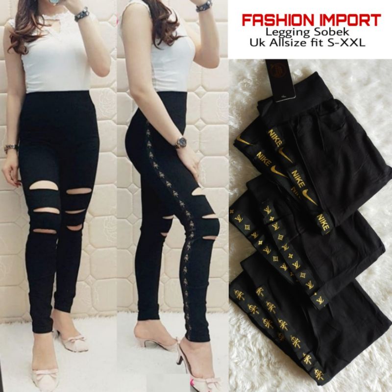 Legging Sobek Premium Ripped 3 Dan 6  Jumbo Fit S-XXL