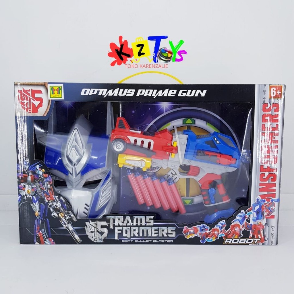 PISTOL OPTIMUS PRIME SOFT BULLET GUN SB391 PISTOL 2 IN 1 TEMBAKAN TRAMSFORMERS