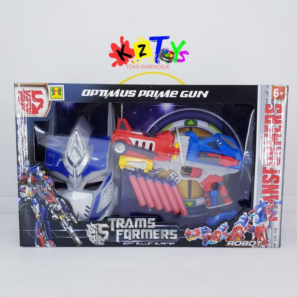 PISTOL OPTIMUS PRIME SOFT BULLET GUN SB391 PISTOL 2 IN 1 TEMBAKAN TRAMSFORMERS