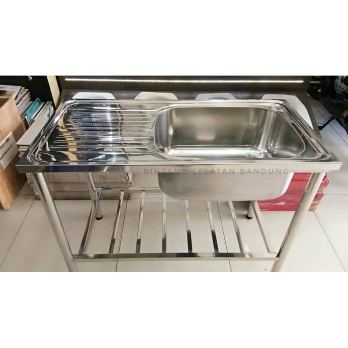 BAK CUCI PIRING / SINK DENGAN KAKI STAINLESS 10050 1000x500x250mm