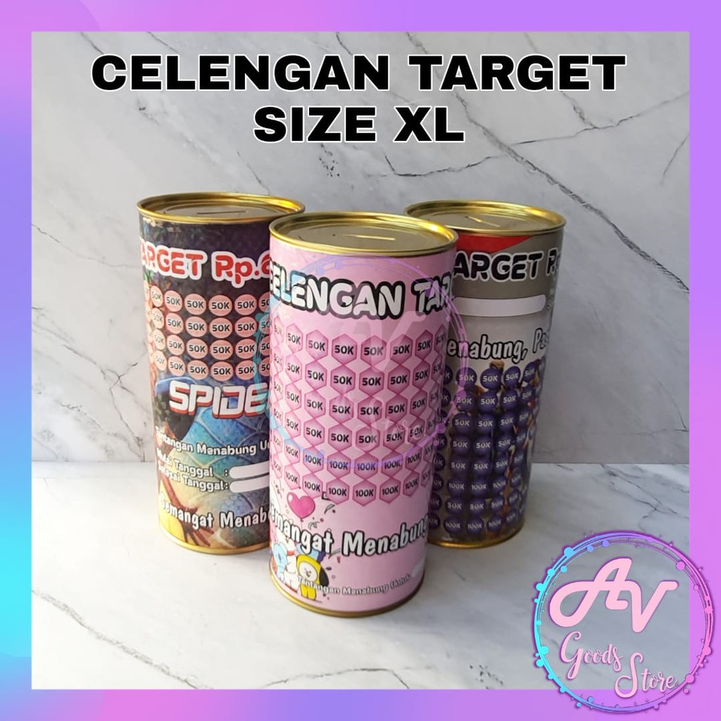celengan / souvenir celengan tabung target / celengan kaleng TARGET size XL