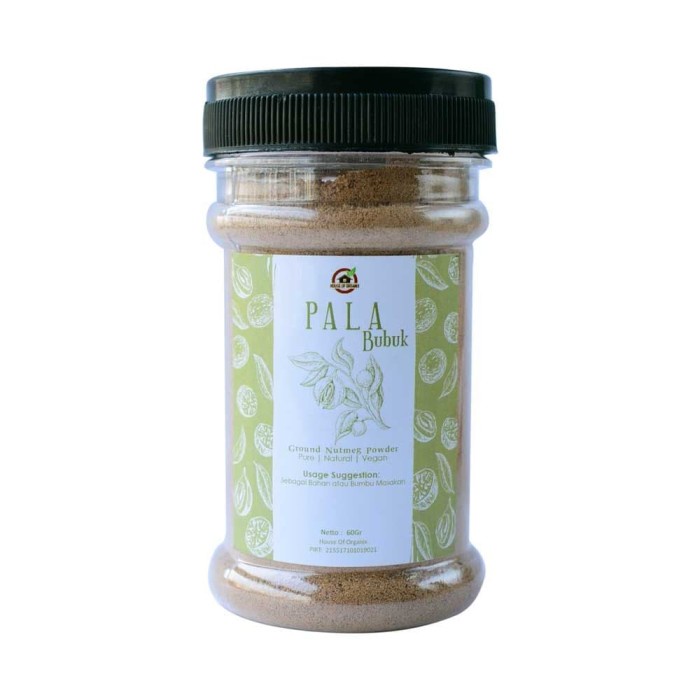 

uuttudd House Of Organix Natural Nutmeg Powder ( Bubuk Pala ) 60 Gr Fsfs201