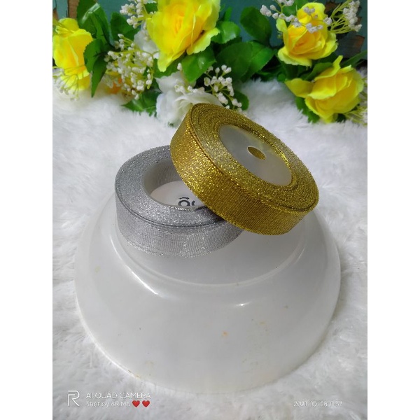 

(5 meter) Pita emas perak 3/4 in/2cm