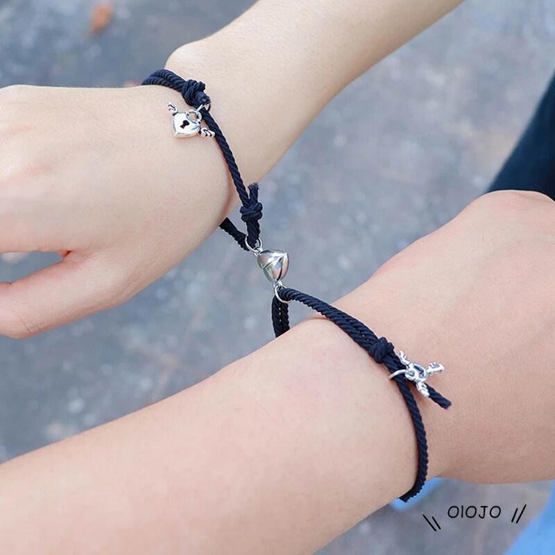 【COD】2 PCS TERMURAH GELANG MAGNET COUPLE LUCU ANEKA WARNA GELANG PERSAHABATAN