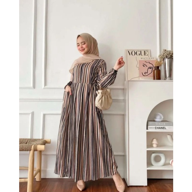 Gamis Milea / Dress Syari/ LD 120 cm / PB 130 cm / Gamis Rayon Premium / Dress Gamis Rayon Premium / Gamis Jumbo / Daster Gamis-MILEA(GARIS SUTRA)