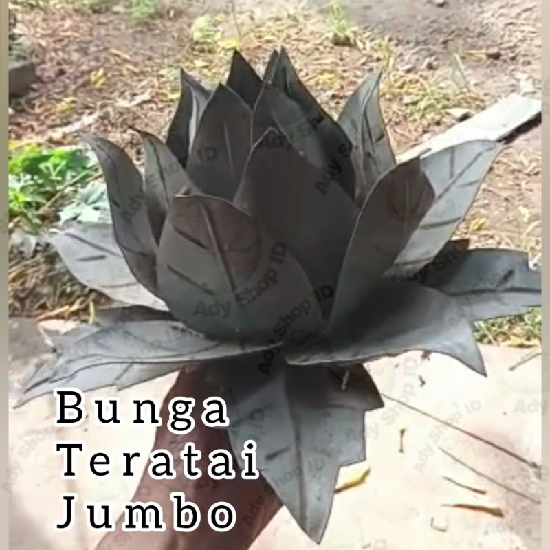 ornamen aksesoris pagar besi motif bunga teratai ukuran besar jumbo super