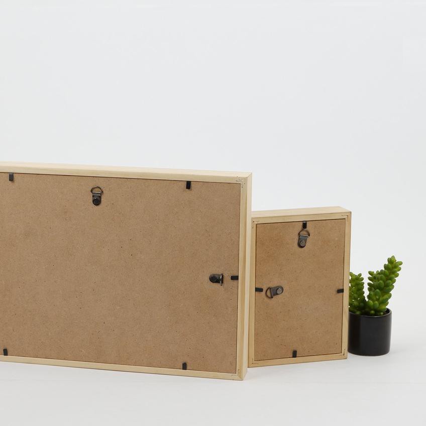 ✻ JONAS Bingkai 5R 3D Kayu Natural Coklat - Frame Foto SB01 ➬