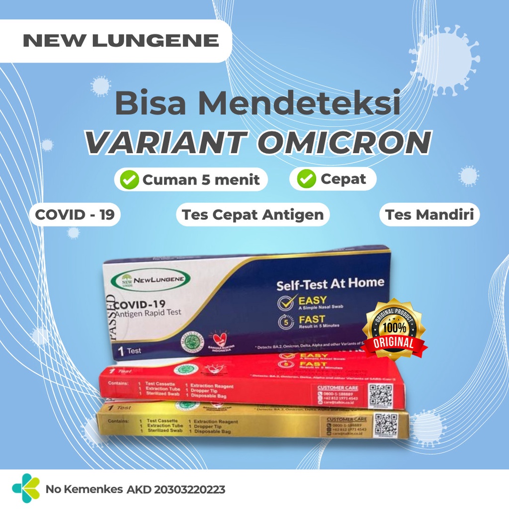 NEW LUNGENE ANTIGEN SWAB SELF TEST DETEKSI OMICRON NEWLUNGENE COVID 19