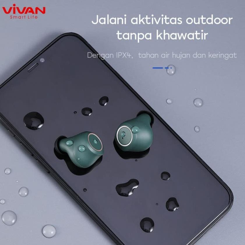 Tᗴrdίsk𝓞n Earbuds Vivan Liberty T100S TWS Earphone Wireless Headset Bluetooth With Charging CaseCode