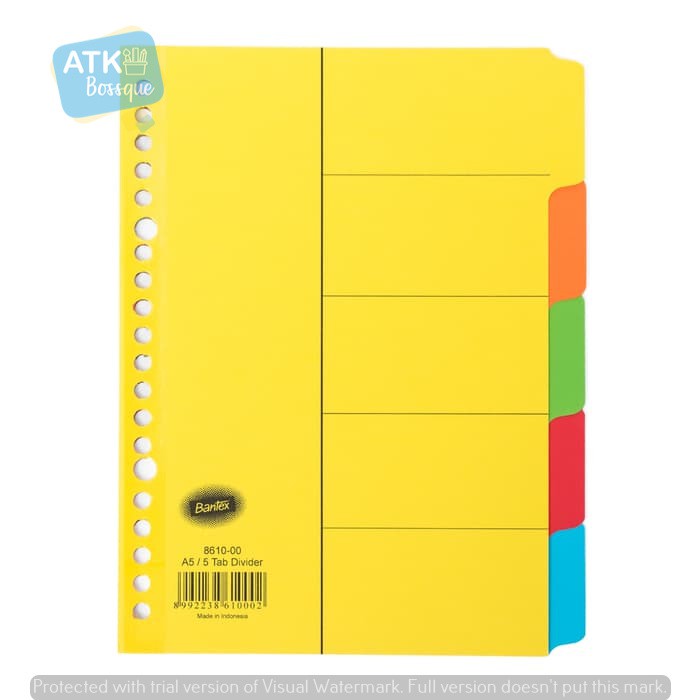 

Bantex Cardboard Divider & Indexes A5 (5 pages) #8610 00