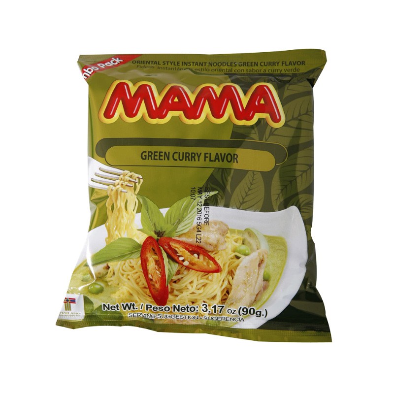 Mie Instan Mama Green Curry Kemasan 90g Makanan Thailand - Mama Instant Noodle Thailand Food