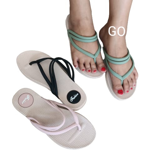 gos Import JAPIT TALI ROTAN Sepatu Sandal Wanita Teplek Sepatu Sandal Cewek Flat Jelly