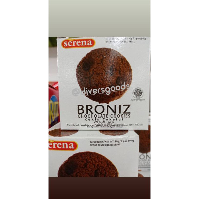 

brownis Broniz serena coklat cookies 80gram