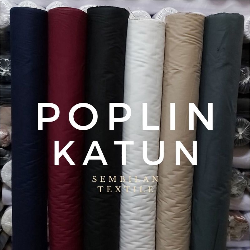 KAIN POPLINE ROLL GROSIR  PER 100 YARD FULL KATUN 100% POPLIN TERMURAH KUALITAS TERBAIK LEBAR KAIN 1