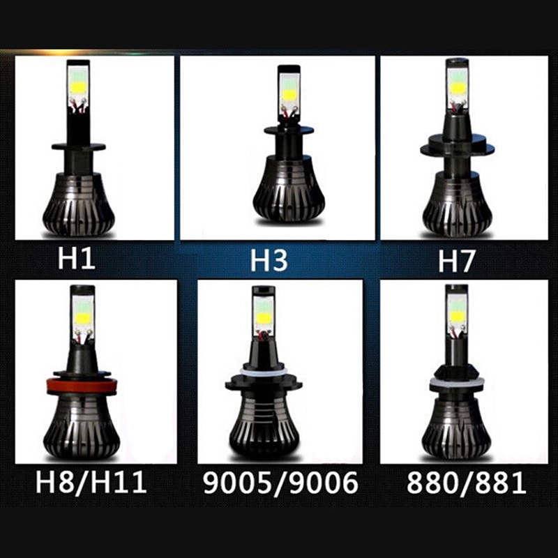 2pcs Lampu LED 80W H1 / H3 / H7 / H8 / H9 / H11 / 9005 / 880 Warna Putih Untuk Fog Lamp Mobil