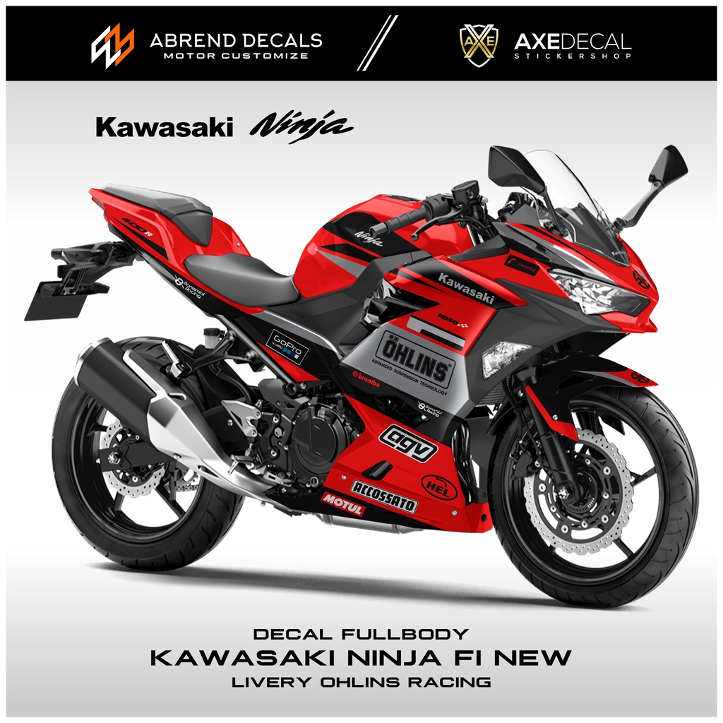 DECAL NINJA 250 FI NEW LIVERY OHLINS RACING / STIKER MOTOR KAWASAKI NEW NINJA FI FULLBODY / STOCK DE