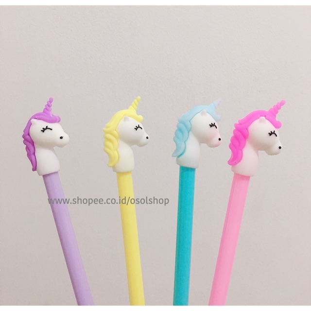 SATUAN Pulpen Kepala Unicorn kuda poni pony pen gel karakter unik lucu murah