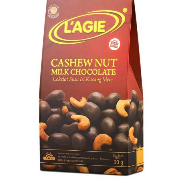 

L'agie Milk Chocolate Cashew Nut 90G