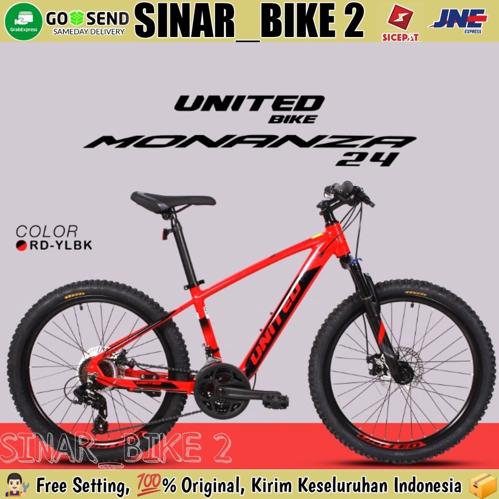 Sepeda Gunung 24 Inch MTB MONANZA 24 Inch Alloy 24 Speed Garansi Resmi