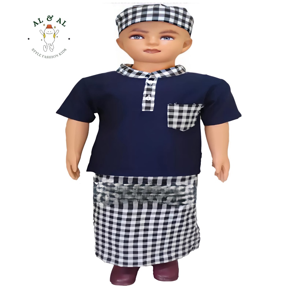 Atasan Dan Bawahan Baju Muslim + Sarung Bonus Peci Anak Cowok Umur 1-10 Tahun Trending / Setelan Kok