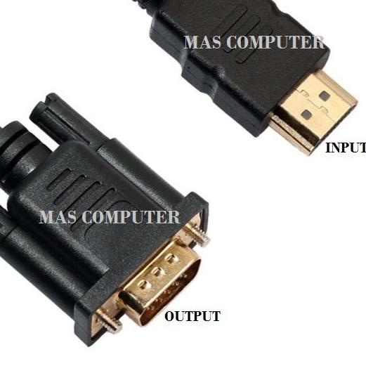➥ Kabel HDTV to VGA Panjang 1.5 Meter/Kabel HDMI to Vga/HDMI to VGA - Cokelat ◊