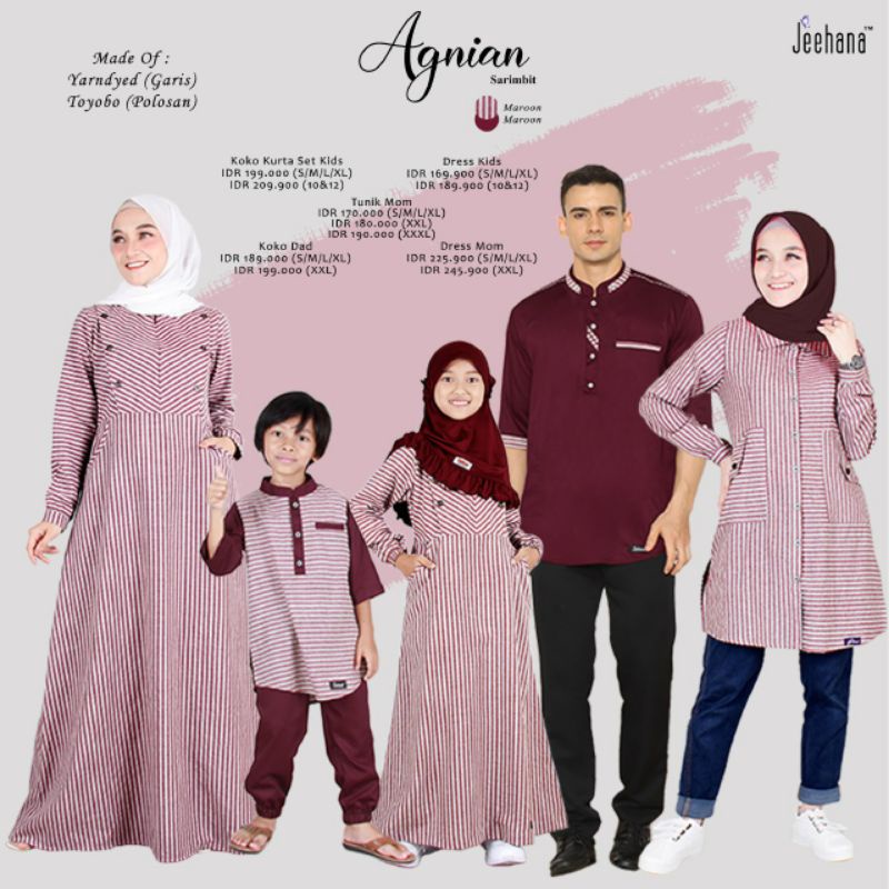 baju sarimbit couple keluarga lebaran katun family set famset 2022 agnian jhn